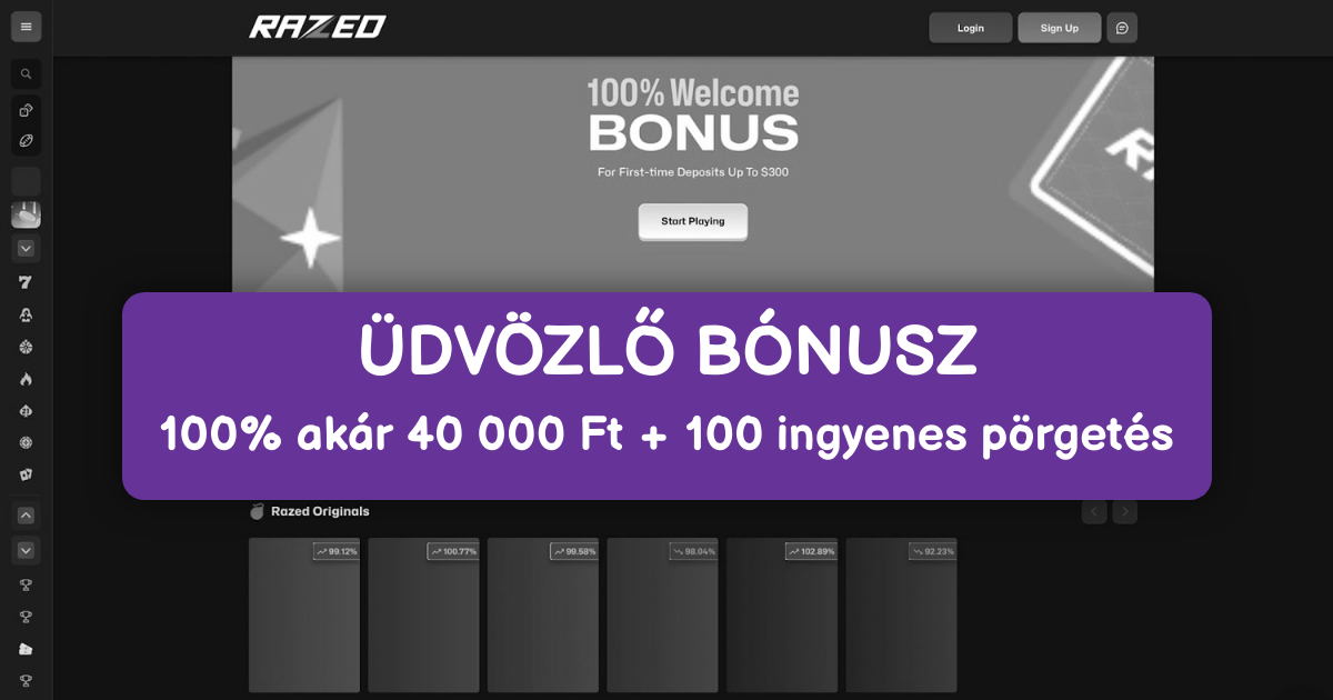 Razed Casino welcome bonus